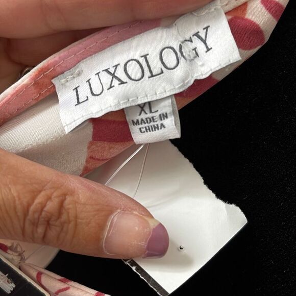 LUXOLOGY Floral‎ Dress. High-Low. Pink Floral. Size XL - Picture 4 of 12